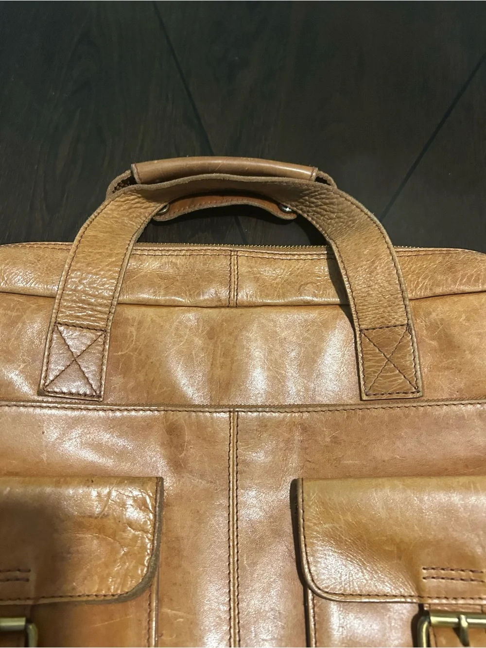 Rawlings Tan Leather Laptop Briefcase